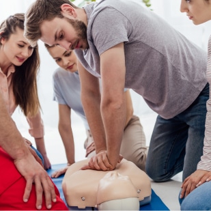 man practicing CPR